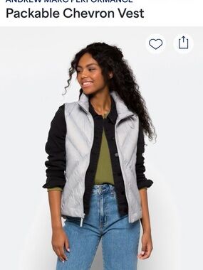 Marc New York Light Gray Quilted Puffer Vest